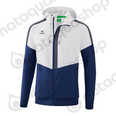 VESTE A CAPUCHE TRACKTOP SQUAD - ADULT white/new navy/slate grey