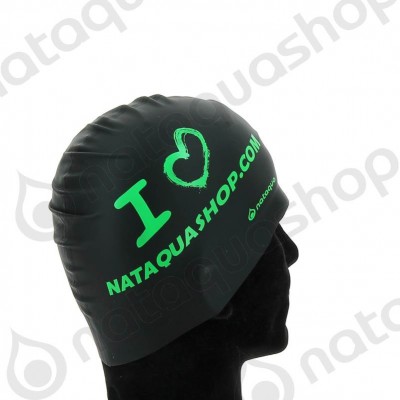 I LOVE NATAQUA - SILICONE SUEDE CAP Black-green