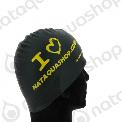 I LOVE NATAQUA - SILICONE SUEDE CAP Black/yellow