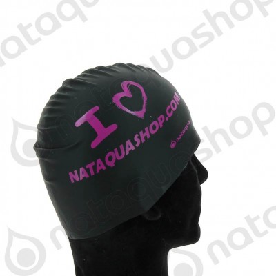I LOVE NATAQUA - SILICONE SUEDE CAP Black-Fuschia