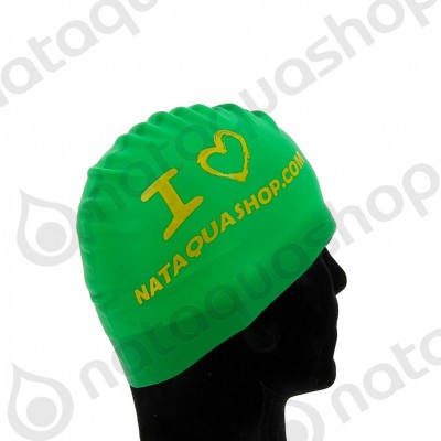 I LOVE NATAQUA - SILICONE SUEDE CAP Green/yellow