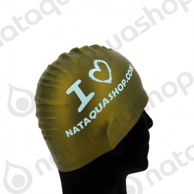 I LOVE NATAQUA - SILICONE SUEDE CAP Bronze/white