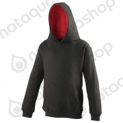 Sweat-shirt à capuche Enfant - JH03J Noir/rouge