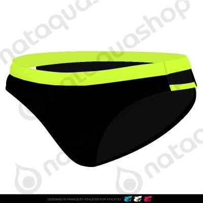 TYNDALL DOUBLE STRAP BRIEF - LADIES BLACK/ FLUO YELLOW