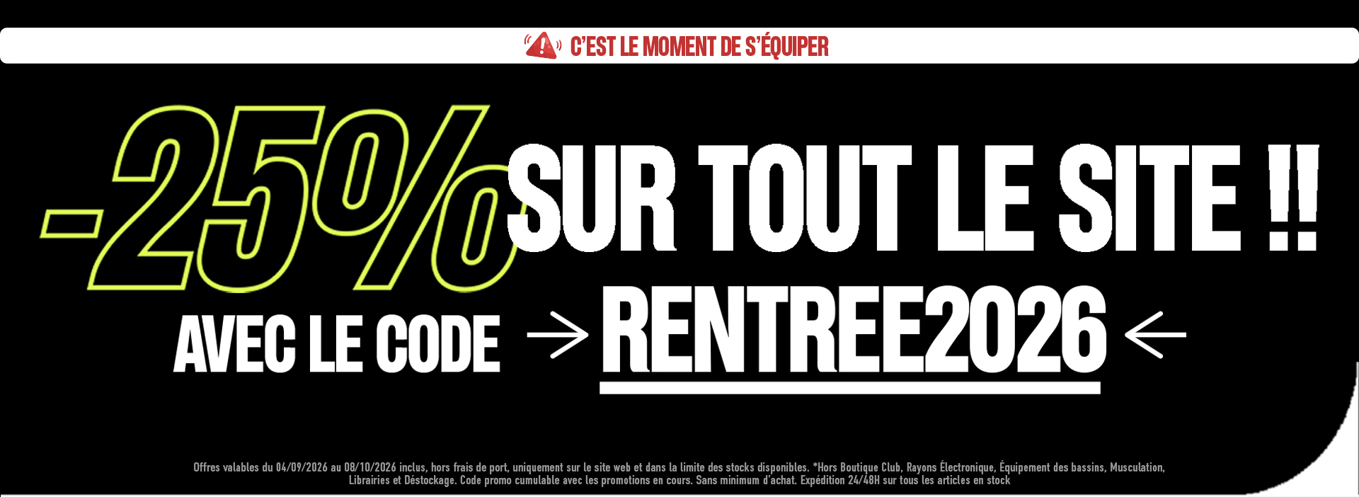 -25% sur TOUT le site