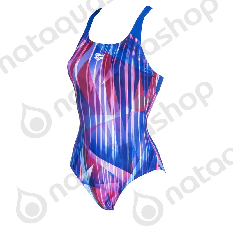 W Shading Prism Swim Pro Back One Piece Neon Blue Multi Arena Swimwear