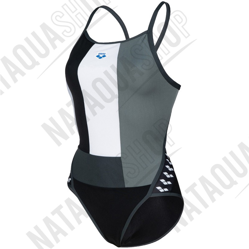W ARENA ICONS SWIMSUIT SUPER FLY BACK PANEL Black/asphalt couleurs