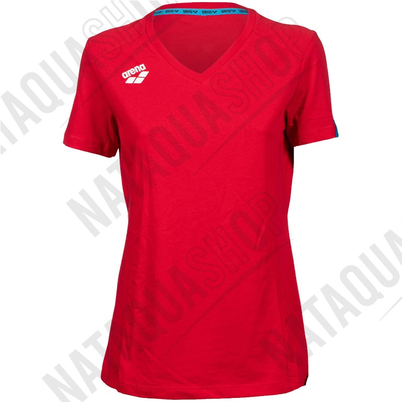 W TEAM PANEL T-SHIRT - FEMME Rouge couleurs