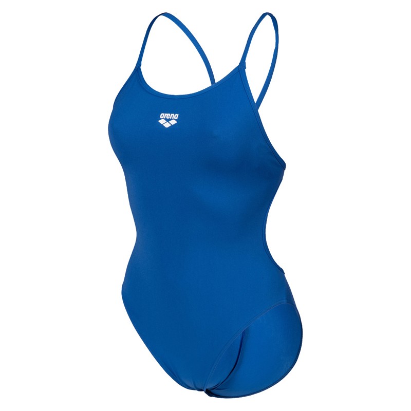 W SWIMSUIT LACE BACK SOLID - Bleu Roi Color