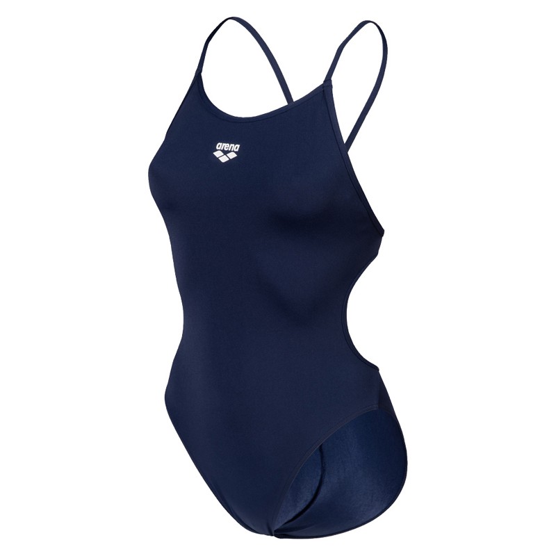 W SWIMSUIT LACE BACK SOLID - Bleu Marine Color