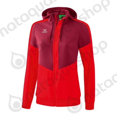 VESTE A CAPUCHE TRACKTOP SQUAD - FEMME bordeaux/rouge