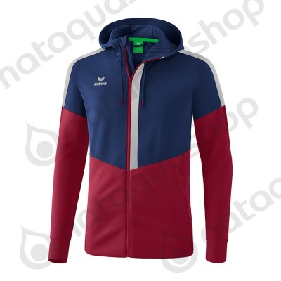 VESTE D'ENTRAINEMENT A CAPUCHE SQUAD - ADULTE new navy/bordeaux/silver grey