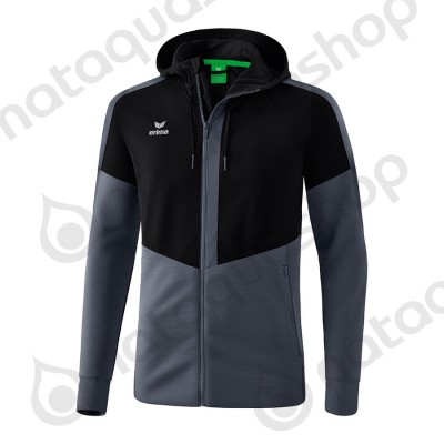 VESTE D'ENTRAINEMENT A CAPUCHE SQUAD - ADULTE noir/slate grey