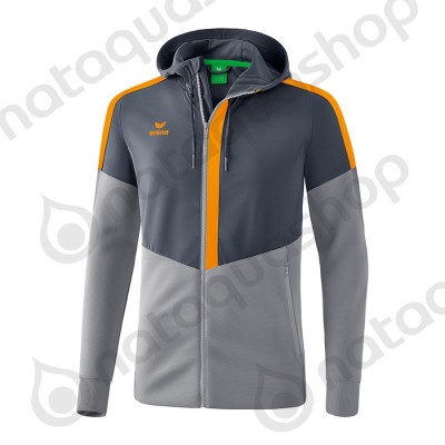 VESTE D'ENTRAINEMENT A CAPUCHE SQUAD - ADULTE slate grey/monument grey/new orange