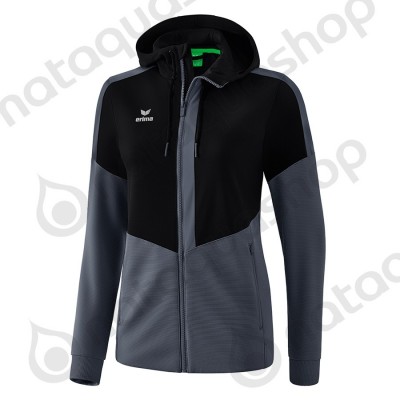 VESTE D'ENTRAINEMENT A CAPUCHE SQUAD - FEMME noir/slate grey