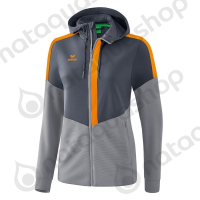 VESTE D'ENTRAINEMENT A CAPUCHE SQUAD - FEMME slate grey/monument grey/new orange