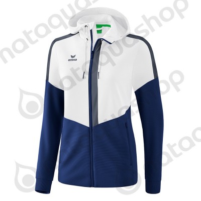 VESTE D'ENTRAINEMENT A CAPUCHE SQUAD - FEMME blanc/new navy/slate grey