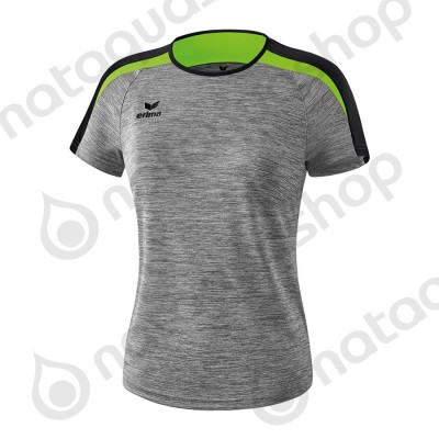 T-SHIRT LIGA 2.0 - FEMME gris chiné/noir/green gecko