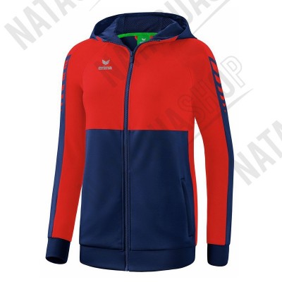 VESTE D'ENTRAINEMENT SIX WINGS A CAPUCHE - FEMME new navy/rouge