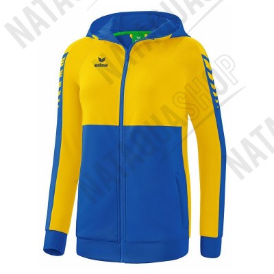 VESTE D'ENTRAINEMENT SIX WINGS A CAPUCHE - FEMME new royal/jaune