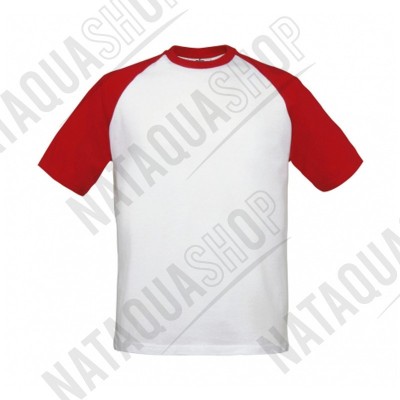 T-SHIRT BASE BALL - TU020 WhiteRed