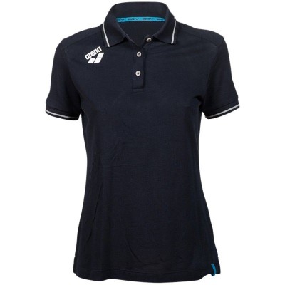 W TEAM SOLID POLOSHIRT COTTON - WOMAN Bleu marine