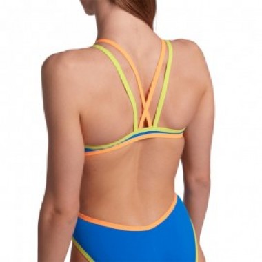 ONE DOUBLE CROSS BACK ONE PIECE Bleu - photo 3