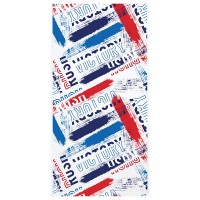 SERVIETTE CRAZY BRUSH BLANC BLEU PETIT LOGO