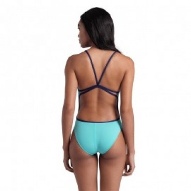W SWIMSUIT LACE BACK SOLID Blue - photo 1