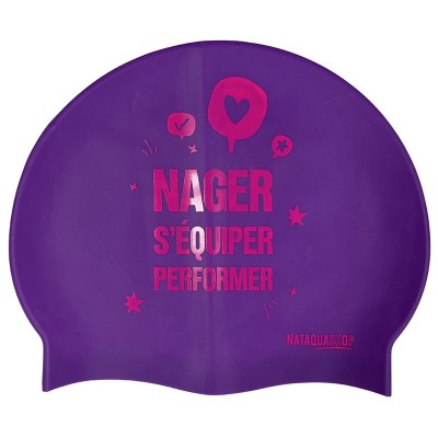 NATAQUASHOP SILICONE CAP - SLOGAN violet