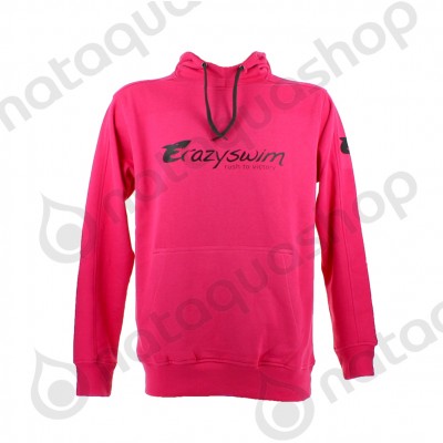 CRAZY SWIM HOODIE Rose/Noir