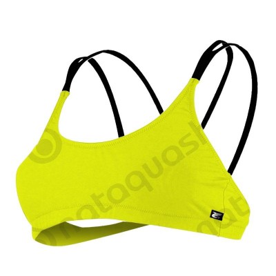 LAMIA TOP CRISS-CROSS BACK - LADIES JAUNE FLUO/ NOIR