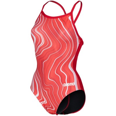 W SWIMSUIT LIGHTDROP BACK MARBLED - WOMAN Red