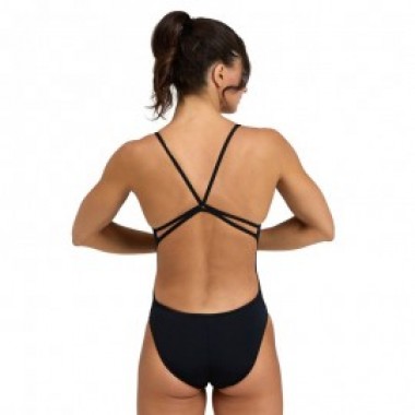 W SWIMSUIT LACE BACK SOLID - Black - photo 1
